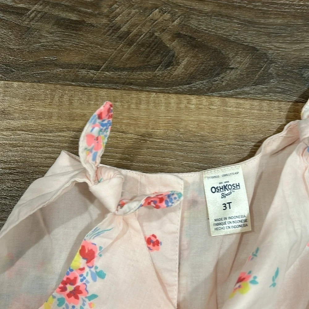 OshKosh B’Gosh Girls pink beautiful floral dress size 3T. 100% cotton lined